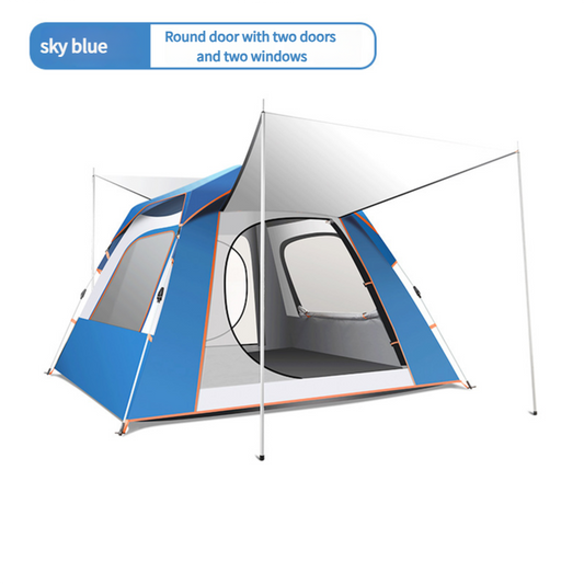 Sky blue Four-sided tent with Sunshade Awning - Small size (210x210x140cm), delightful and unique for outdoor outings.