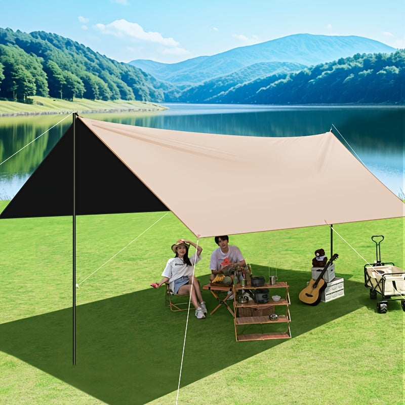 Outdoor camping square sky curtain, black glue sky curtain, sun and rain protection 400*300cm