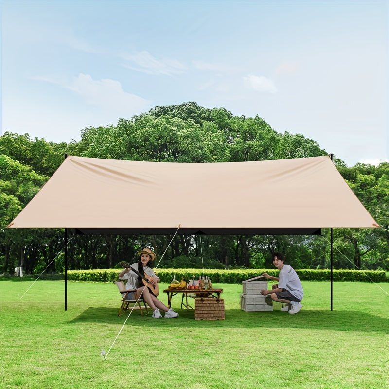 Outdoor camping square sky curtain, black glue sky curtain, sun and rain protection 500*300cm