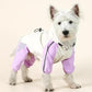 Waterproof Dog Raincoat with Hidden Leash Hole - Windproof and Comfortable for Outdoor Walks, Size:L (Back Length 30cm/11.81in, Bra 44cm/17.32in) Purple