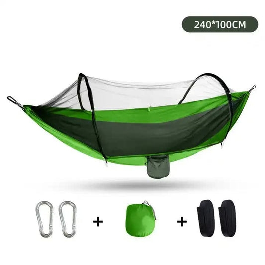 Outdoor Camping Hammock with Mosquito Net - 240x100cm Lightweight Portable Hammock Single