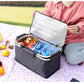 Insulated Picnic Basket with Aluminum Frame - Portable Collapsible Cooler Bag 18L 40*20*23cm(Black)