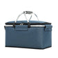 Insulated Picnic Basket with Aluminum Frame - Portable Collapsible Cooler Bag 18L 40*20*23cm(Navy Blue)