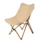 Outdoor Folding Chair Portable Camping Leisure Camping Table and Chairs Aluminum Alloy Balcony Lounge Chair (Color : Khaki)