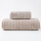 Luxury Cotton Striped Towel Set - 6 Piece Set (2 Hand Towels, 2 Bath Towels, 2 Washcloths), Ultra Soft and Absorbent  (Brown)