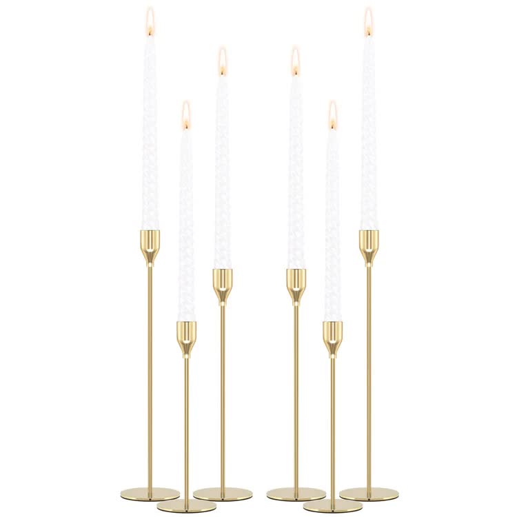 Minimalist Gold Metal Candle Holder Set - 3-Piece Romantic Candle Cup Set for Living Room Decor, Elegant Dinner Table Accent