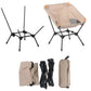 Beige Portable Lightweight Folding Beach Chair - Compact Fishing Chair with Square Legs for Outdoor Use