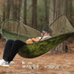 Military Green Outdoor Camping Hammock with Mosquito Net, Anti-Tip Nylon Fabric, Single/Double Person Quick-Setup Hammock