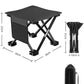 23*28cm Black Outdoor Folding Stool - Lightweight Portable Picnic Chair, Fishing Chair, Camping Seat, and Collapsible Bench for Outdoor Activities