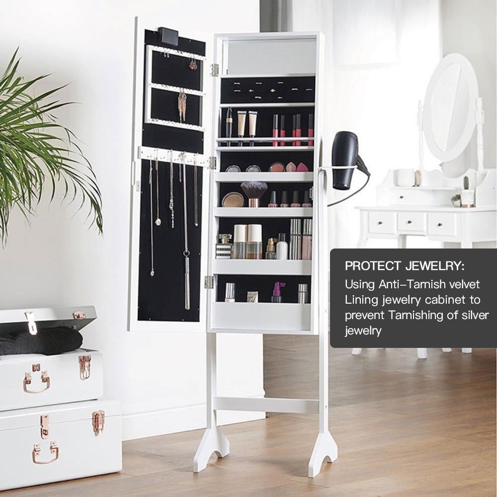 Jewellery Mirror Cabinet - LED Hollywood Style Standing Cabinet