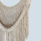 Fringed Cotton Rope Mexican Hammock Swing from Mexico in Ivory