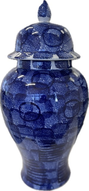 Blue Abstract Ginger Jar Tall