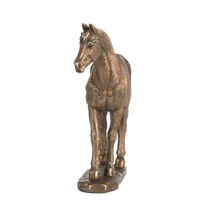 Horse Statue in Rustic Gold Finish 18cmh