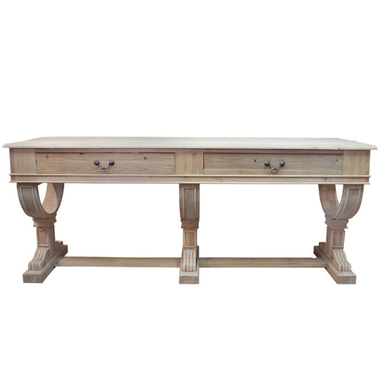 Curtis 2 Drawer Large Console Natural Reclaimed timber