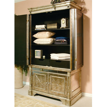 Mirrored Storage Cabinet Antique Ribbed