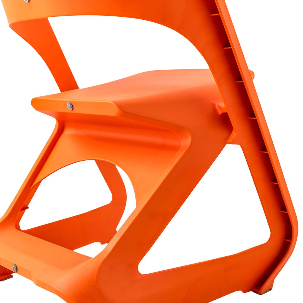 ArtissIn Set of 4 Dining Chairs Office Cafe Lounge Seat Stackable Plastic Leisure Chairs Orange