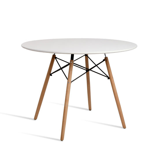 Artiss Dining Table Round White 4 Seater 100CM