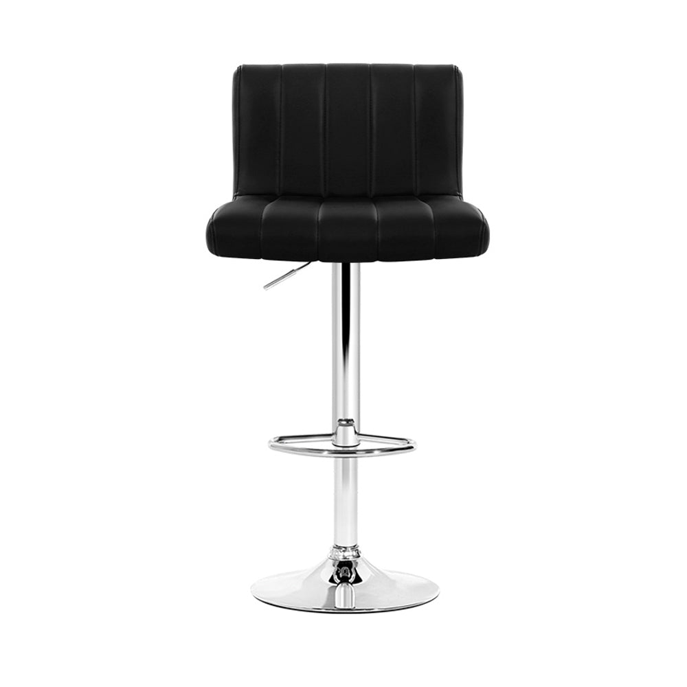 Artiss 4x Bar Stools Gas Lift Leather Black