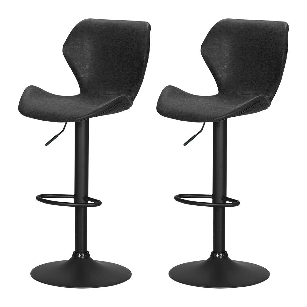 Artiss Bar Stools Kitchen Counter Stools Swivel Gas Lift Vintage Chairs Black x2