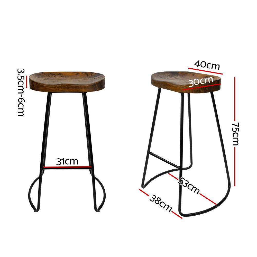 Artiss 4x Bar Stools Tractor Seat 75cm Black