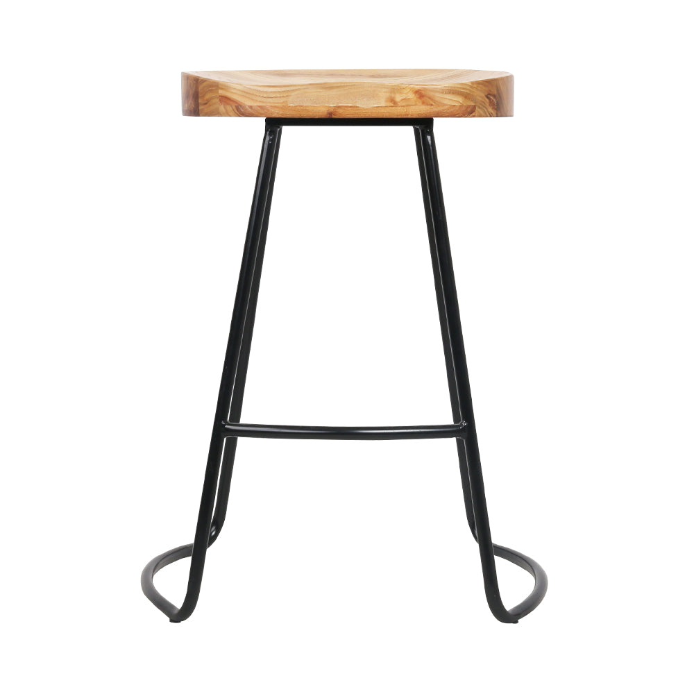 Artiss 2x Bar Stools Tractor Seat 65cm Wooden