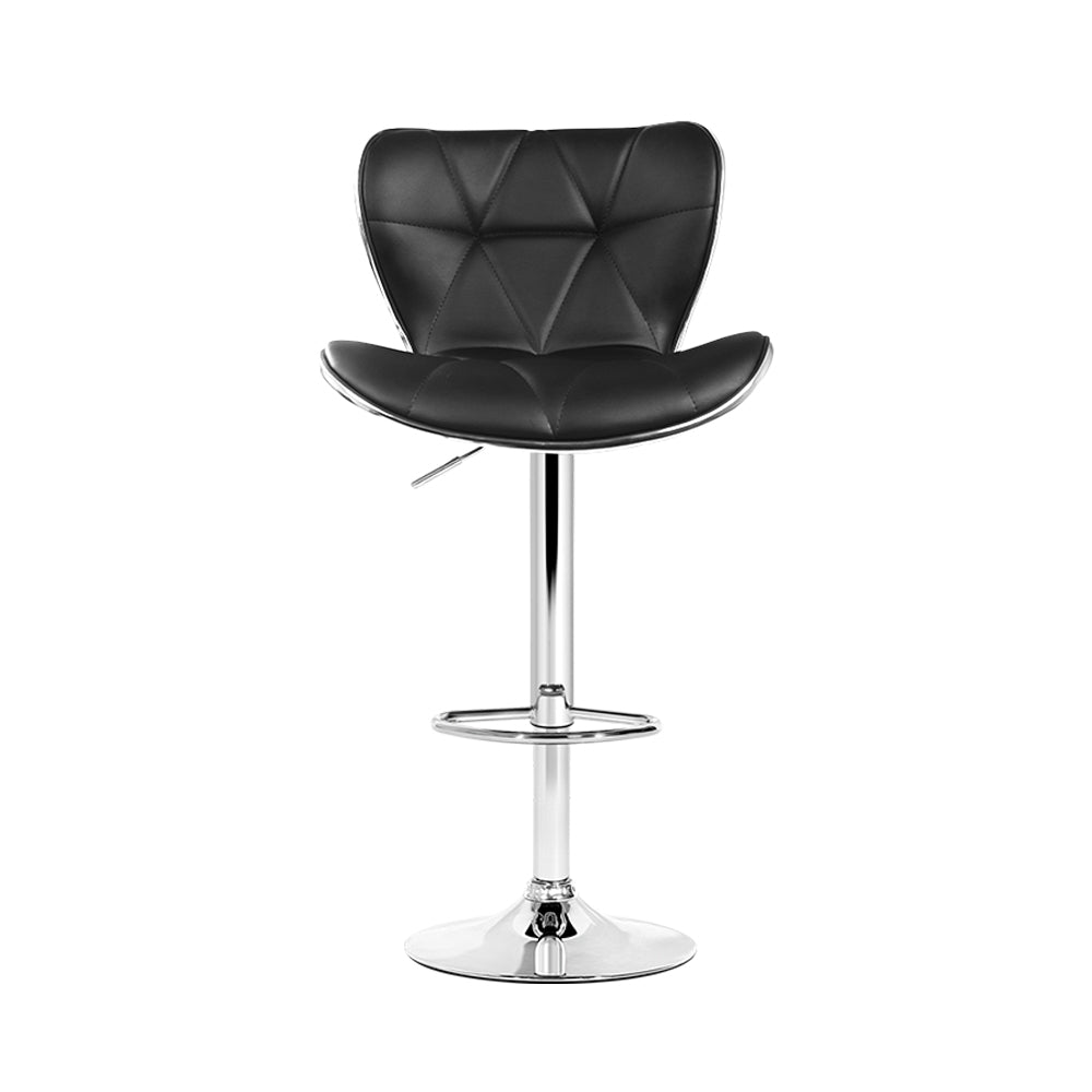 Artiss 4x Bar Stools Gas Lift Leather Seat Black