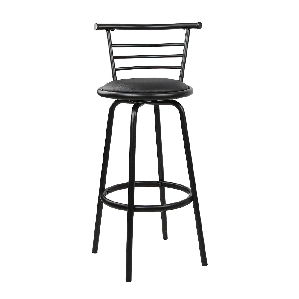 Artiss 4x Bar Stools Swivel Leather Padded Metal