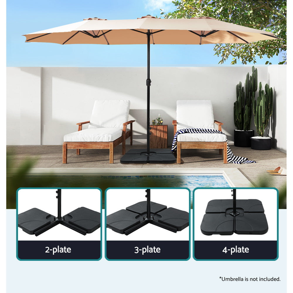 Instahut Outdoor Umbrella Base 50cm 4 Plates Stand Pod Cantilever