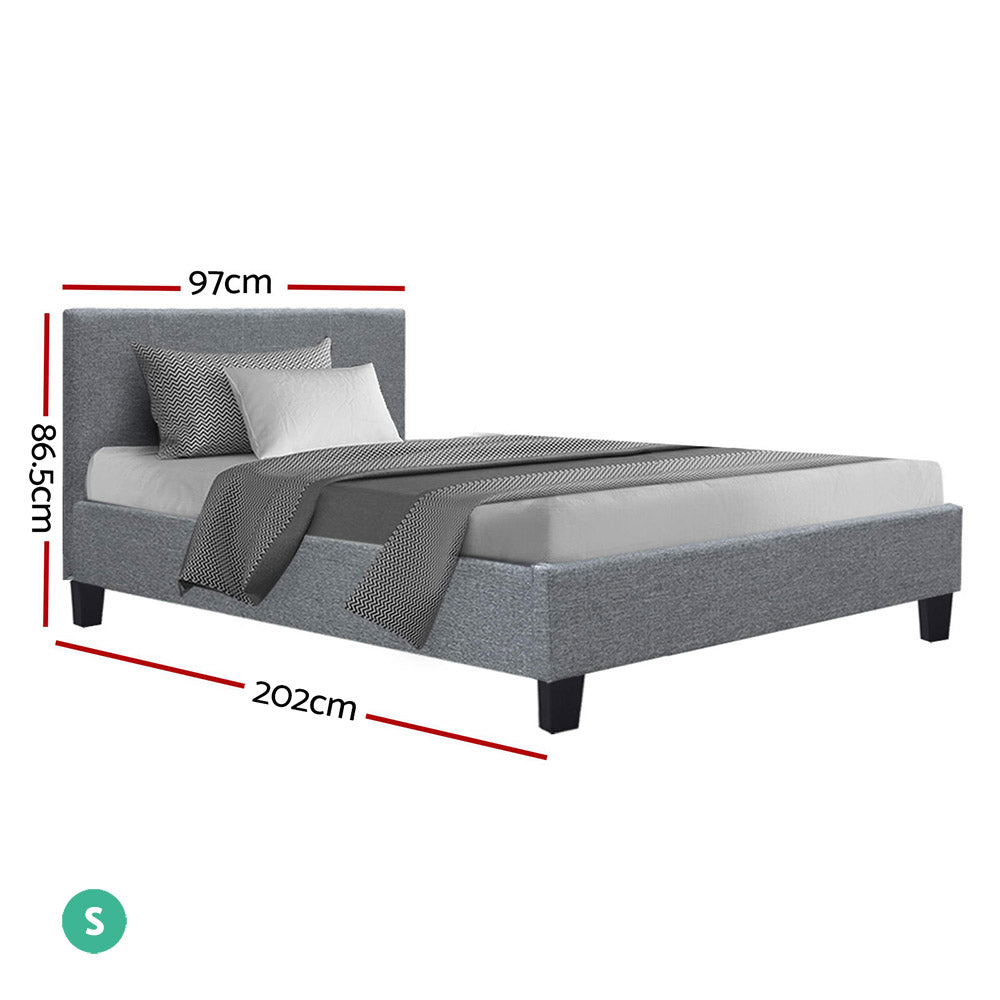 Artiss Bed Frame Single Size Grey NEO