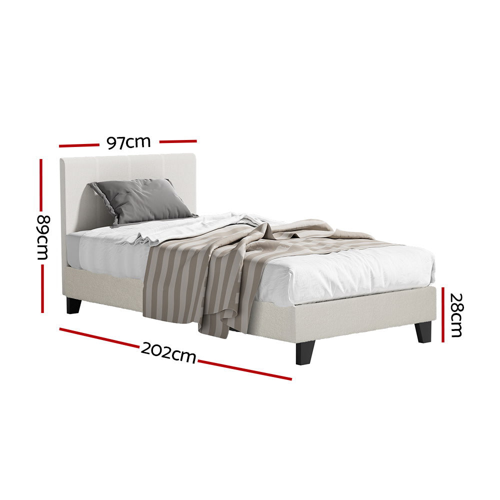 Artiss Bed Frame Single Size Boucle NEO