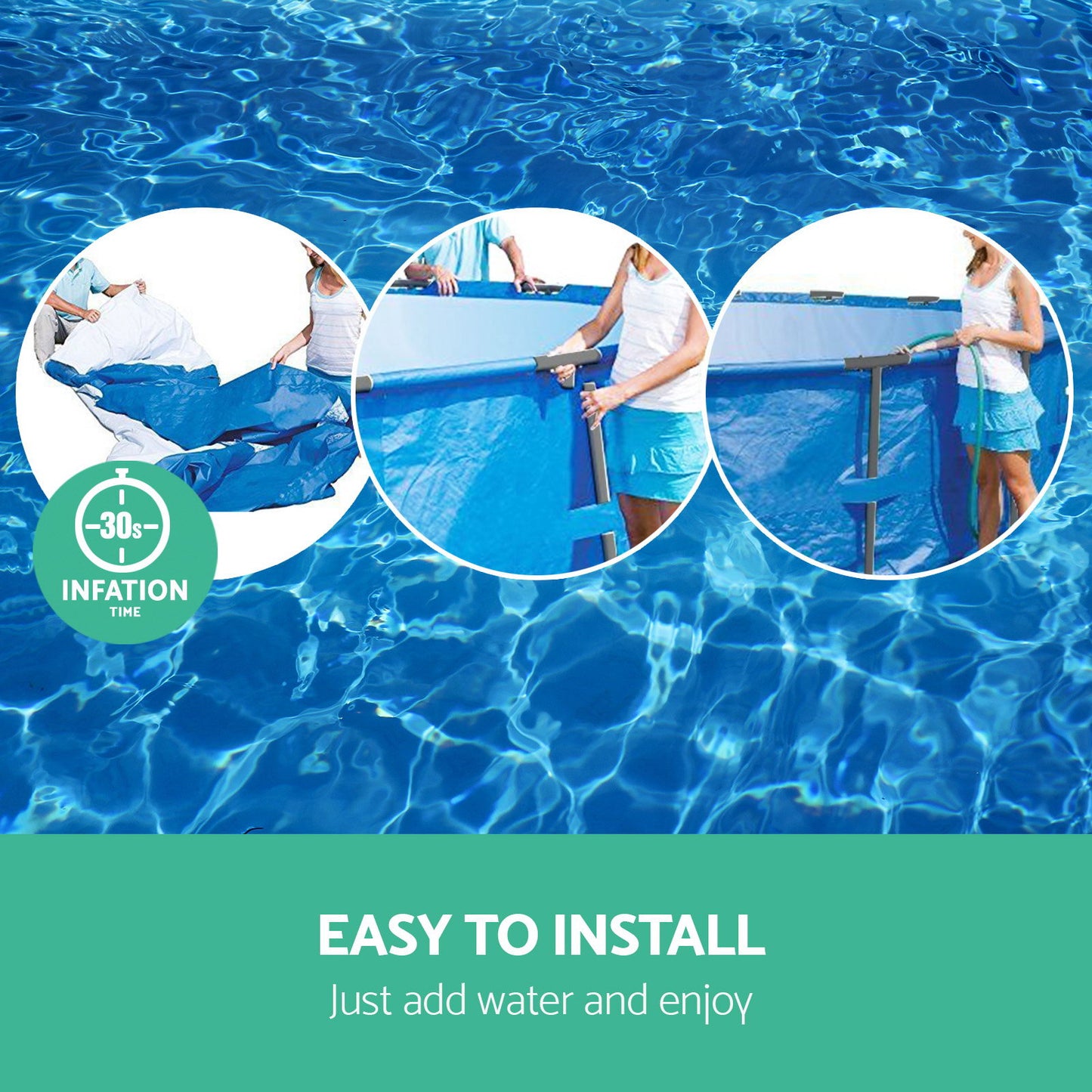 Bestway Swimming Pool 366x100cm Steel Frame Round Above Ground Pools w/ Filter Pump 9150L