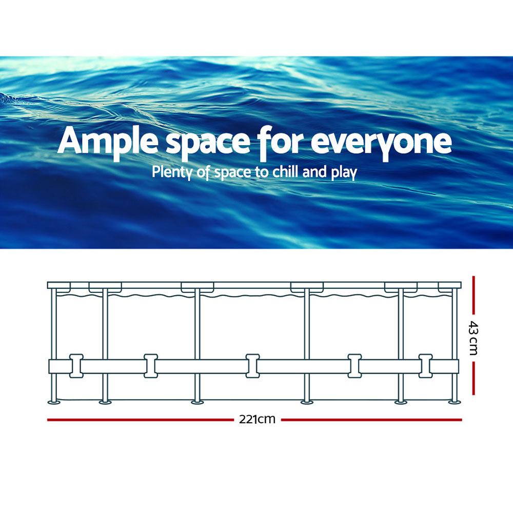 Bestway Swimming Pool 221x150x43cm Steel Frame Above Ground Pools 1200L