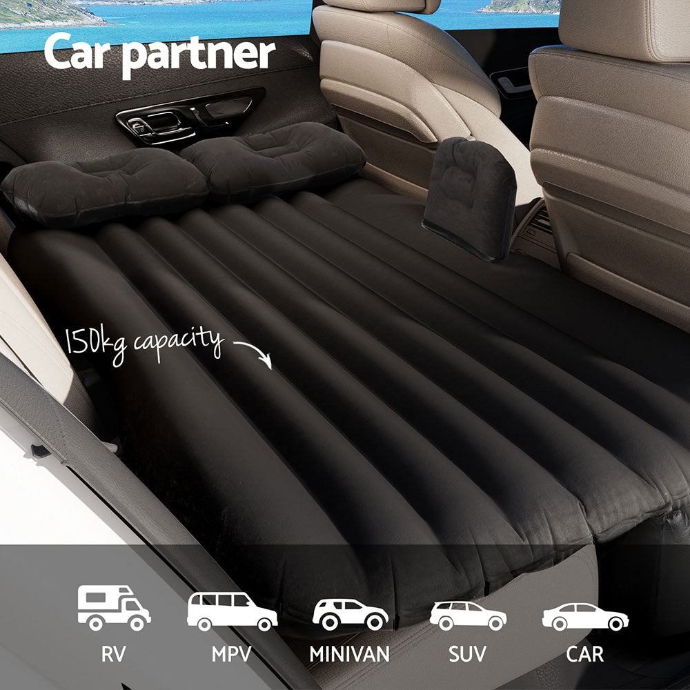 Weisshorn Car Mattress 134x78 Inflatable SUV Back Seat Camping Bed Black