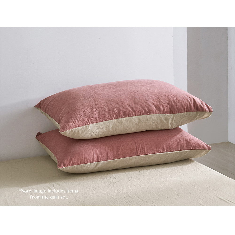 Cosy Club Sheet Set Cotton Sheets Queen Vanilla Rhubarb