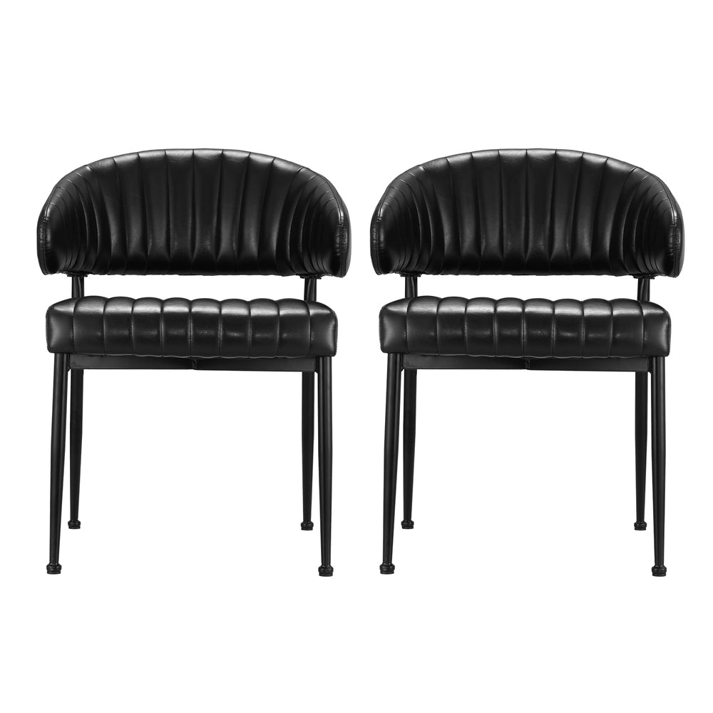 Artiss Dining Chairs Black PU Leather Yolanda