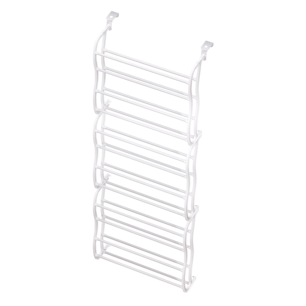 Artiss Shoe Rack 12-tier 24 Pairs Wall Mounted Metal Plastic Shoe Shleves White