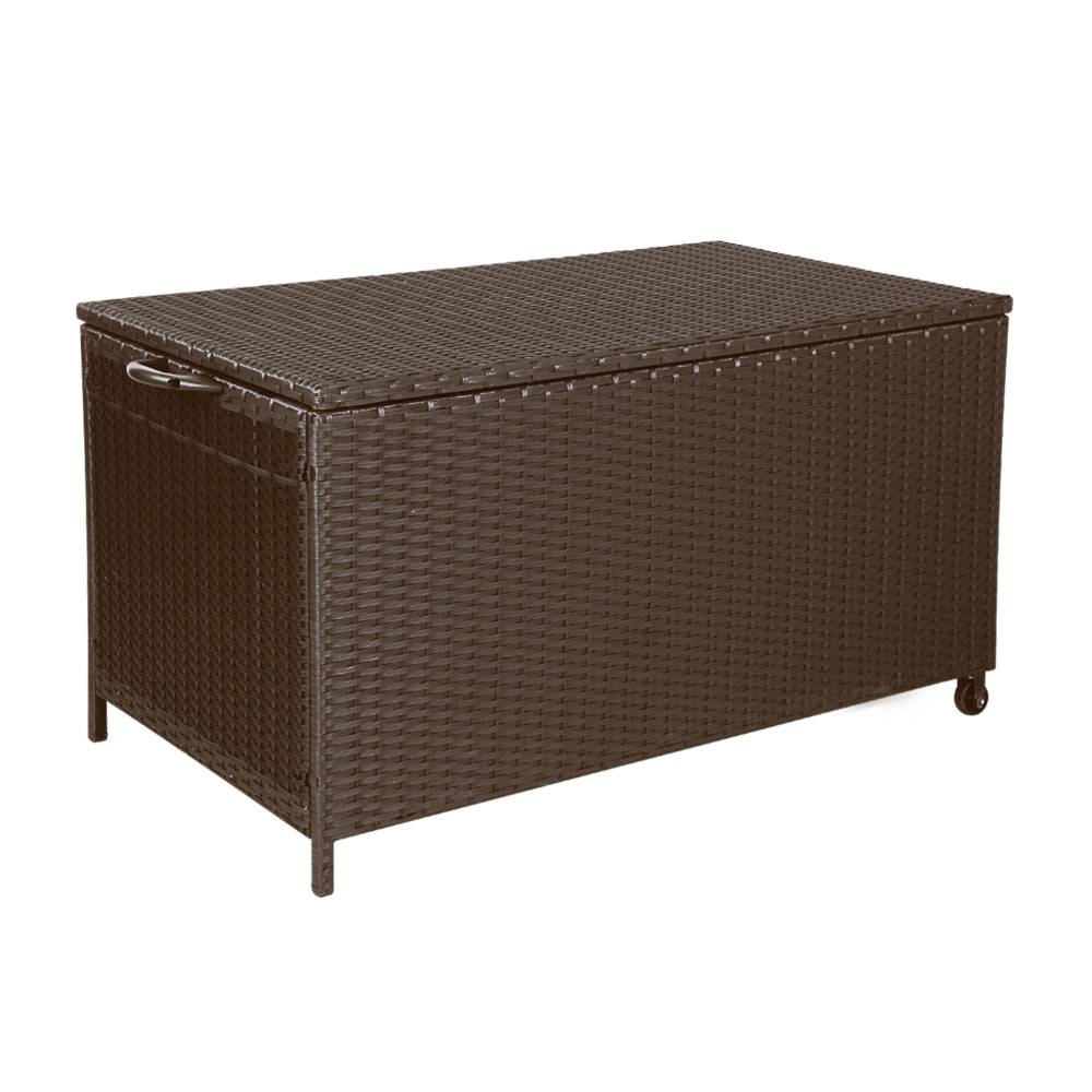 Gardeon 320L Outdoor Wicker Storage Box - Brown