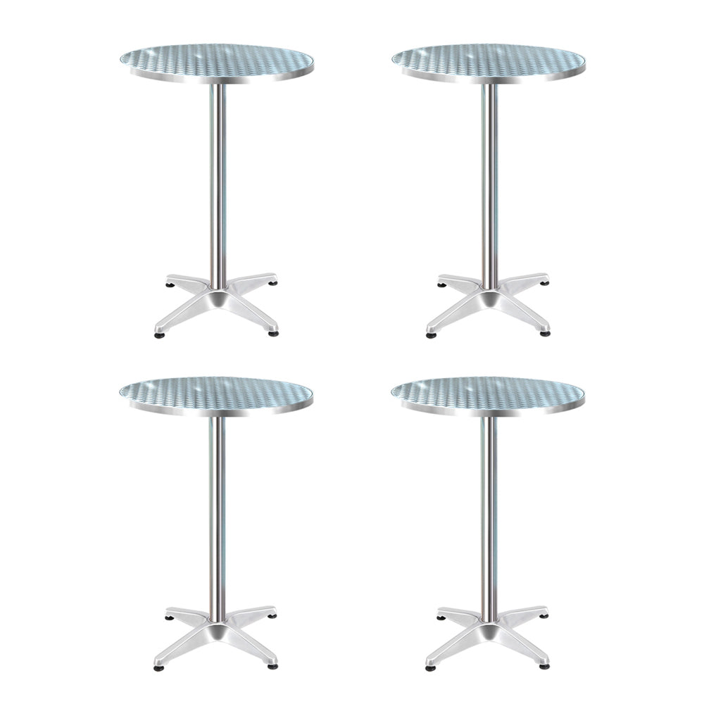 Gardeon Set of 4 Outdoor Bar Table Aluminium Round 70/110CM