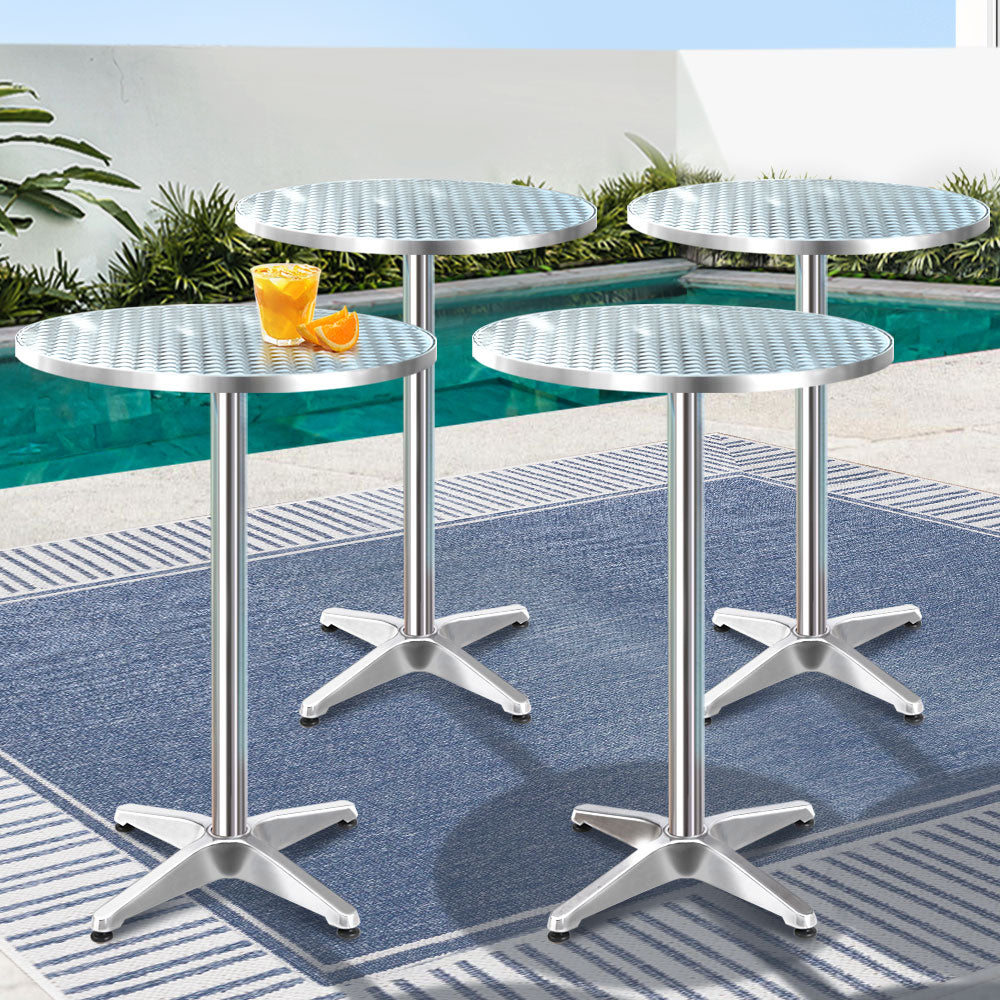 Gardeon Set of 6 Outdoor Bar Table Aluminium Round 70/110CM