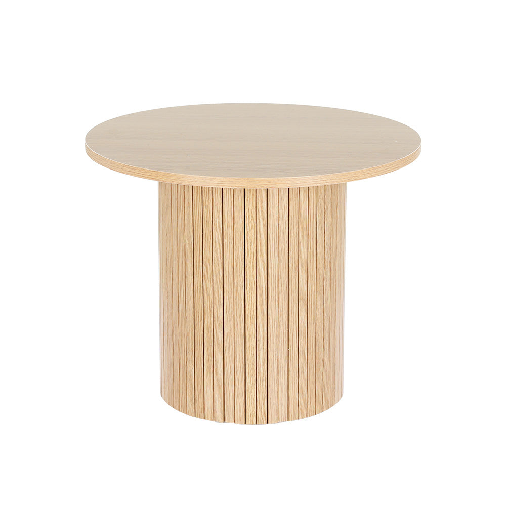 Artiss Coffee Table Round Side Table Fluted Base PIIA