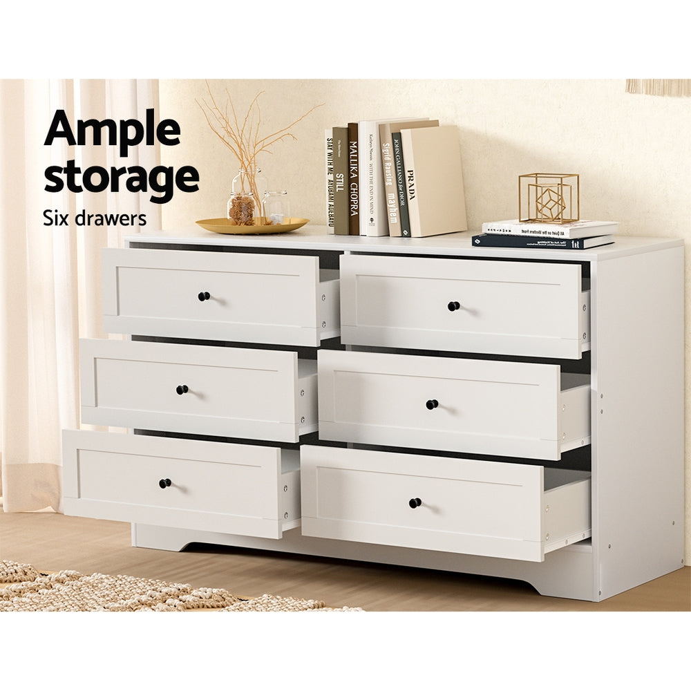 Artiss 6 Chest of Drawers - LEIF White