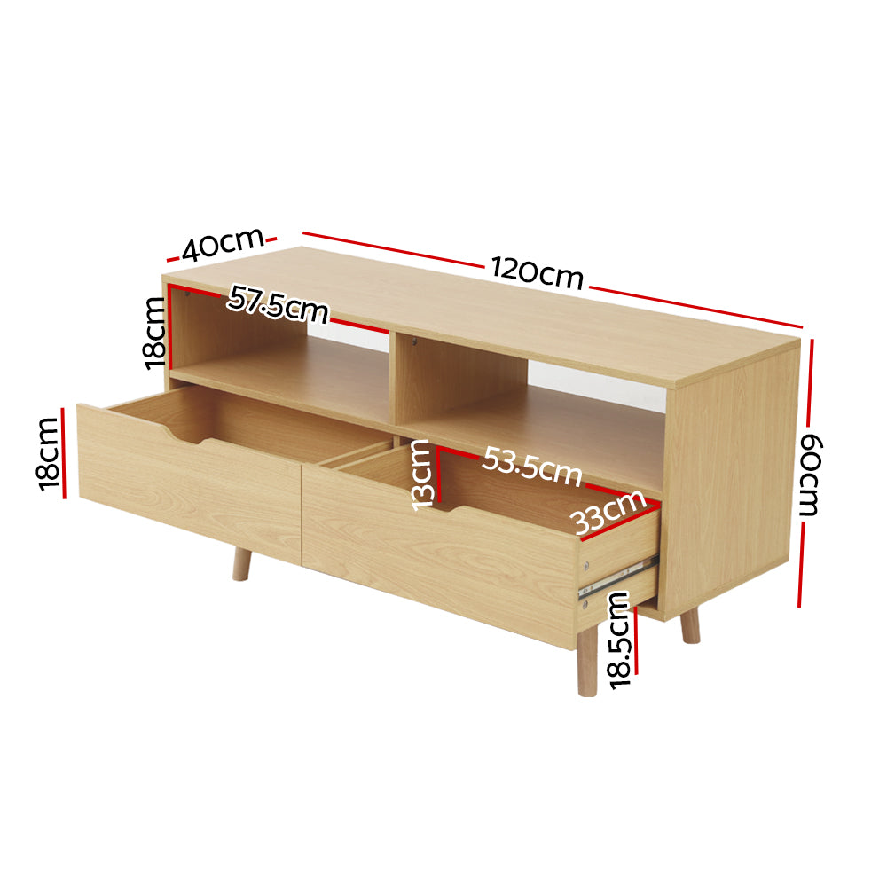 Artiss TV Cabinet Entertainment Unit 120cm Pine Ford