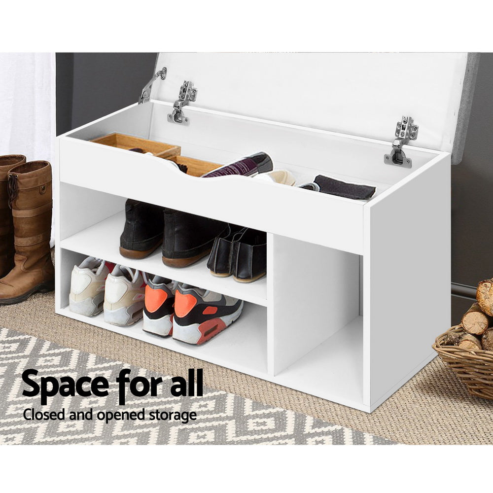 Artiss Shoe Cabinet Bench Shoes Organiser Storage Rack Shelf White Cupboard Box