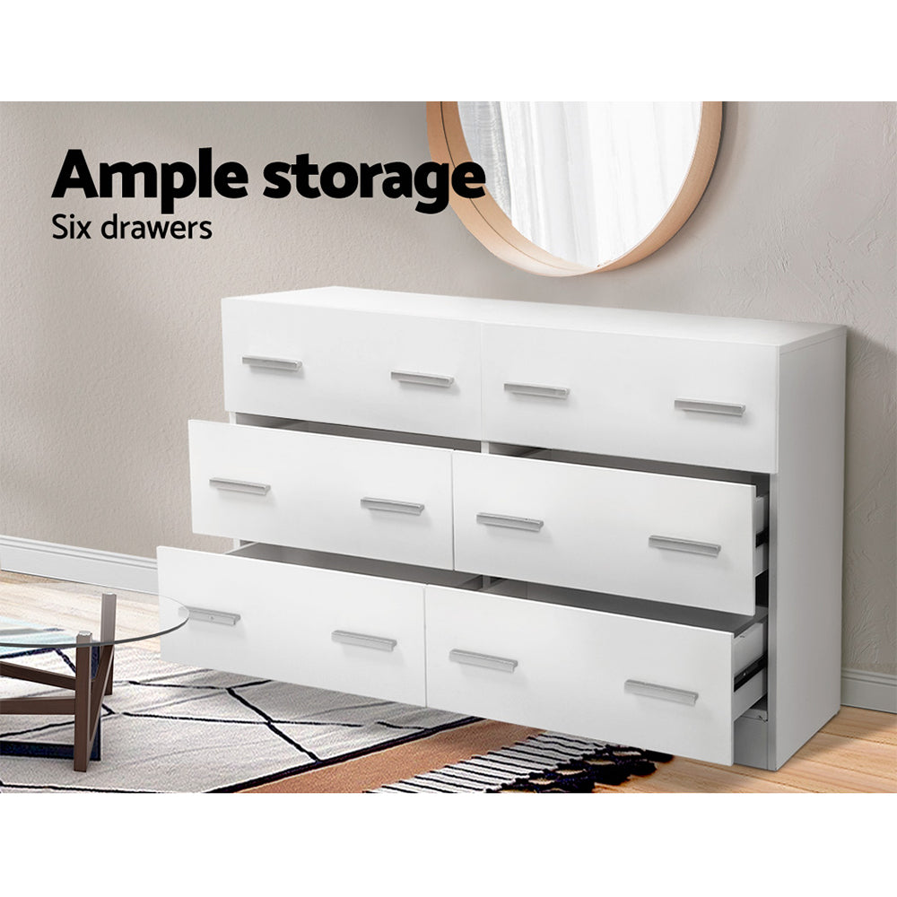 Artiss 6 Chest of Drawers - VEDA White