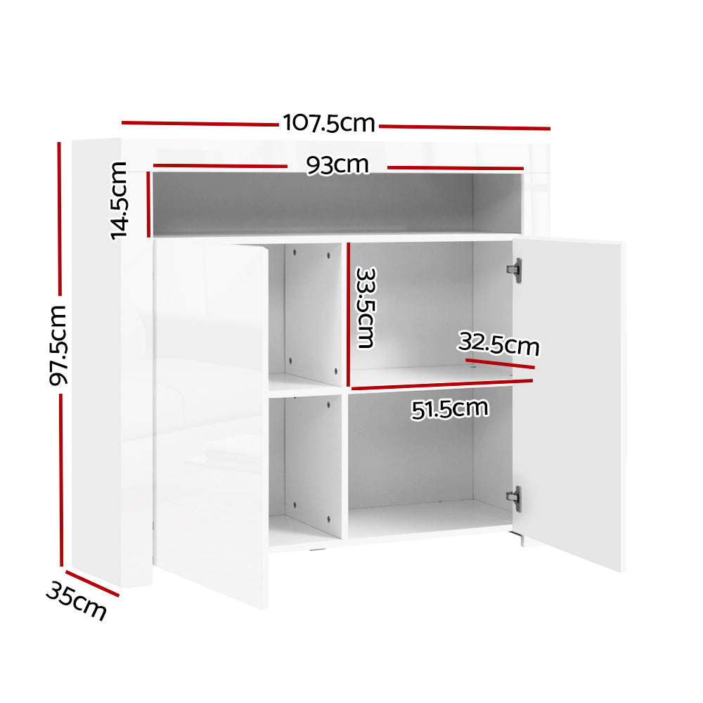 Artiss Buffet Sideboard LED - ARNO White