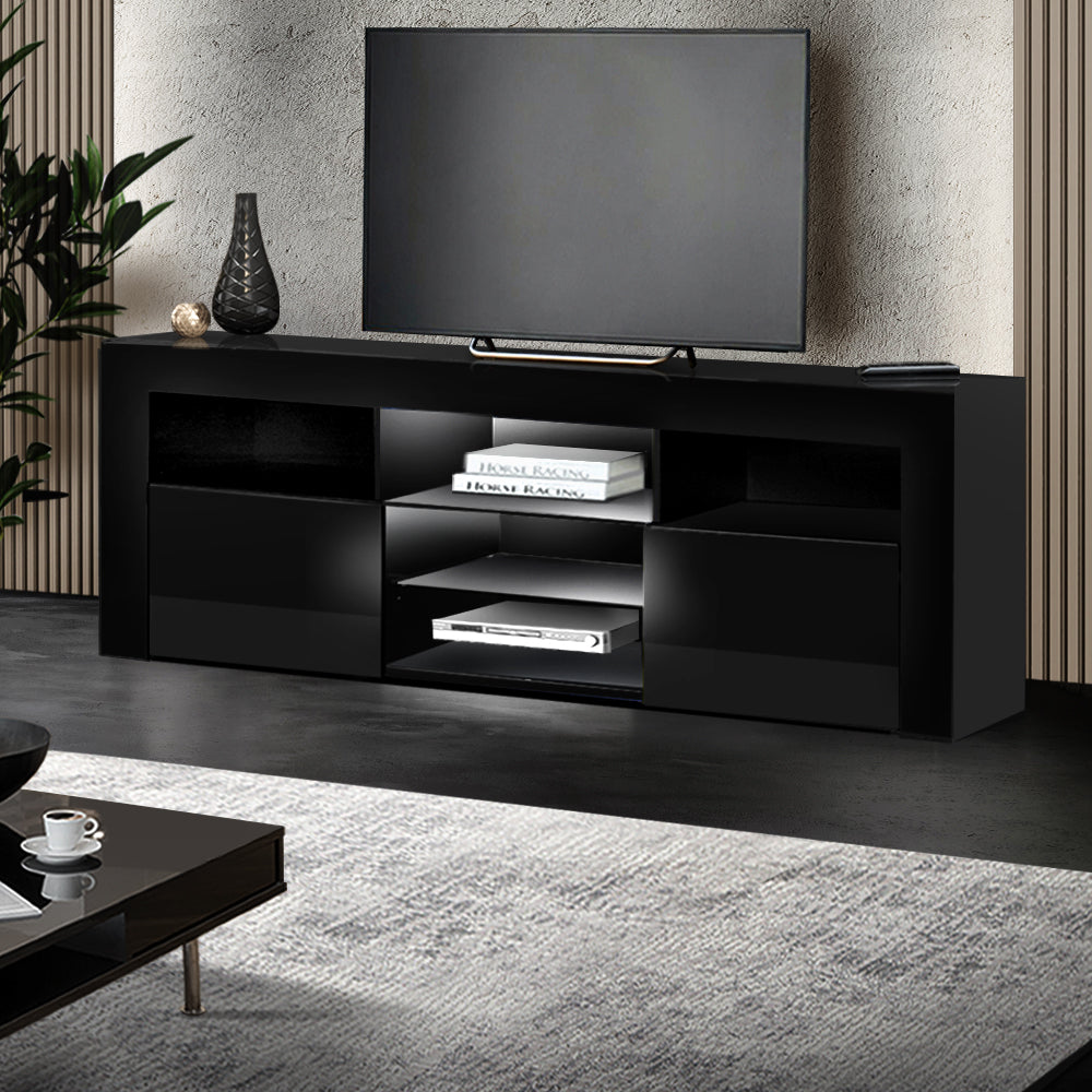 Artiss Entertainment Unit TV Cabinet LED 160cm Black Bobi