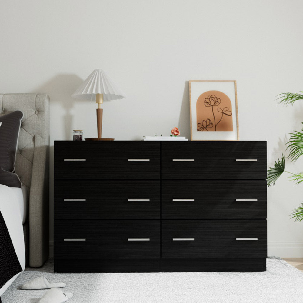 Artiss 6 Chest of Drawers - VEDA Black