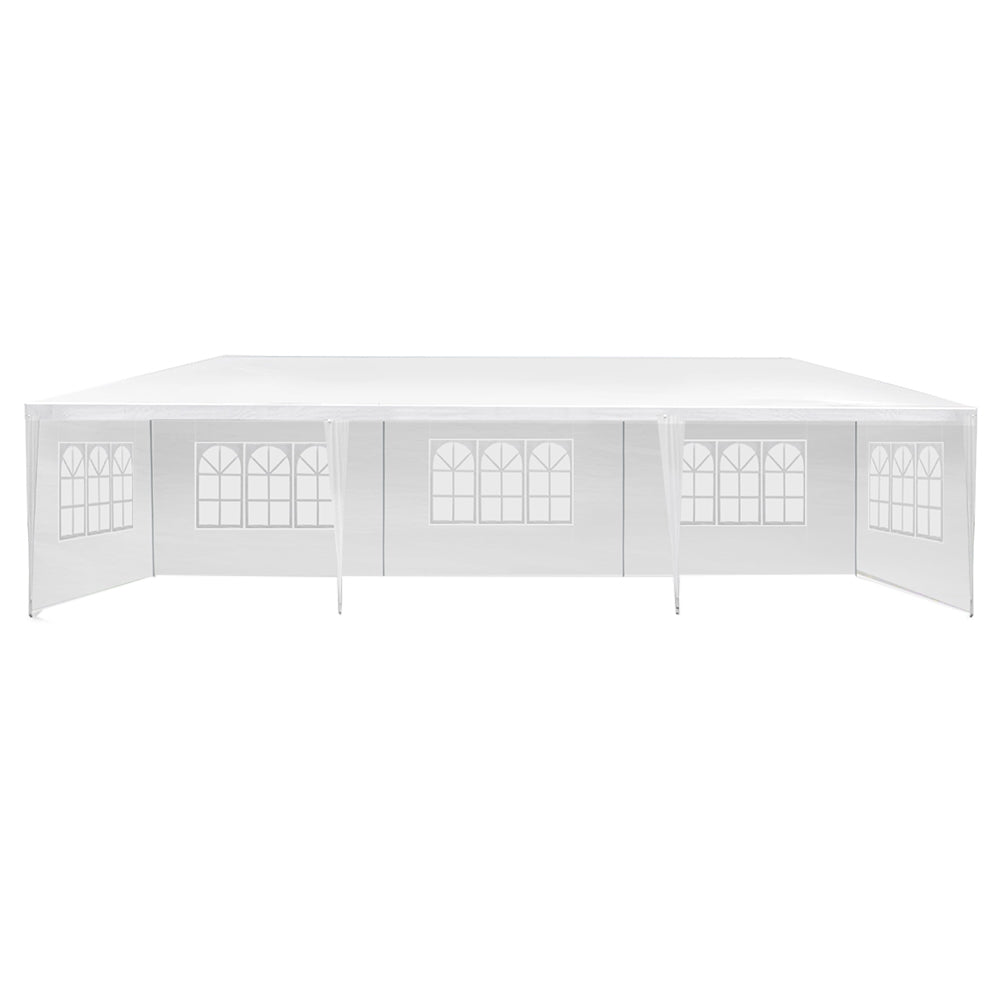 Instahut Gazebo 3x9m Marquee Wedding Party Tent Outdoor Camping Side Wall Canopy 5 Panel White