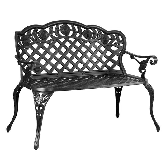 Gardeon Garden Bench Patio Porch Park Lounge Cast Aluminium Outdoor Furniture