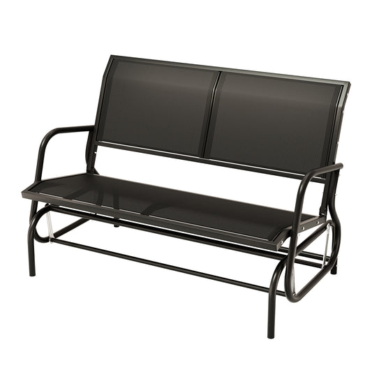 Gardeon Outdoor Garden Bench Seat Swing Glider Rocking 2 Seater Patio Furniture Black